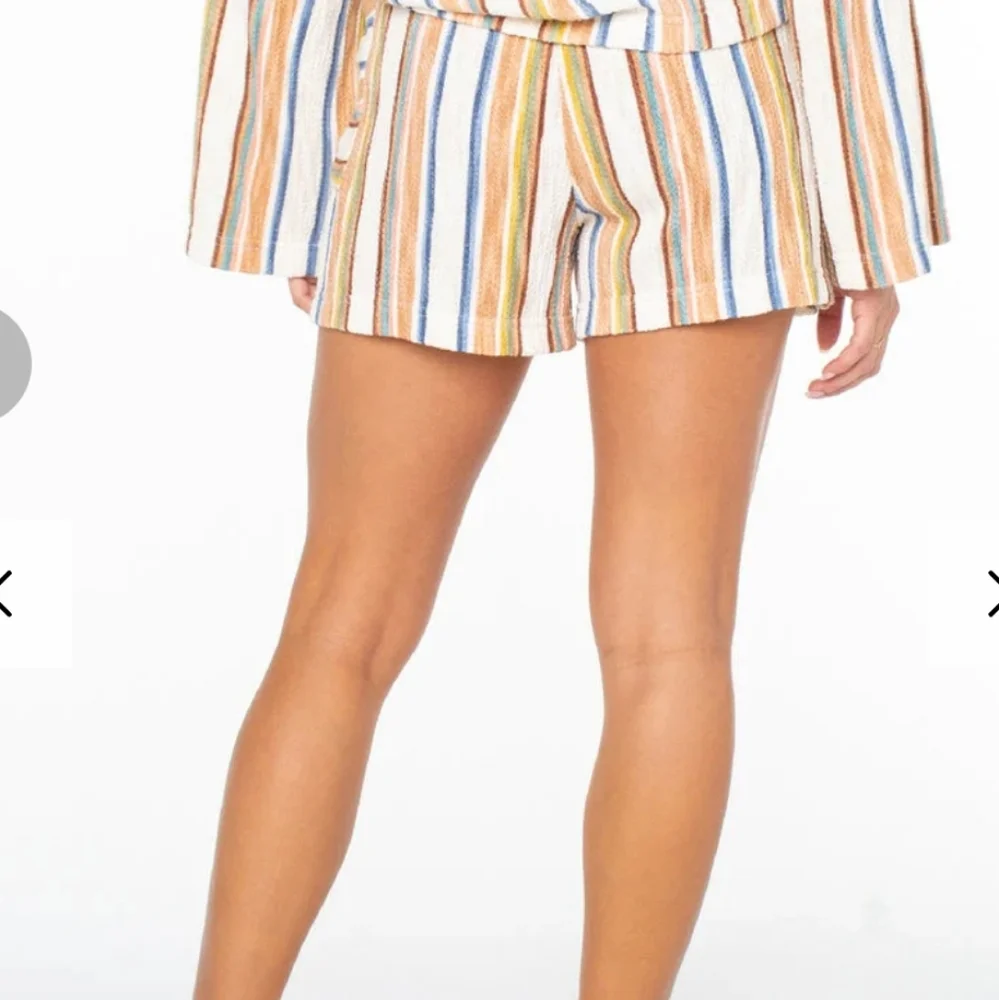 Roxy Womens Multicolor Striped Beach Shorts Elastic Waist Drawstring Small NEW